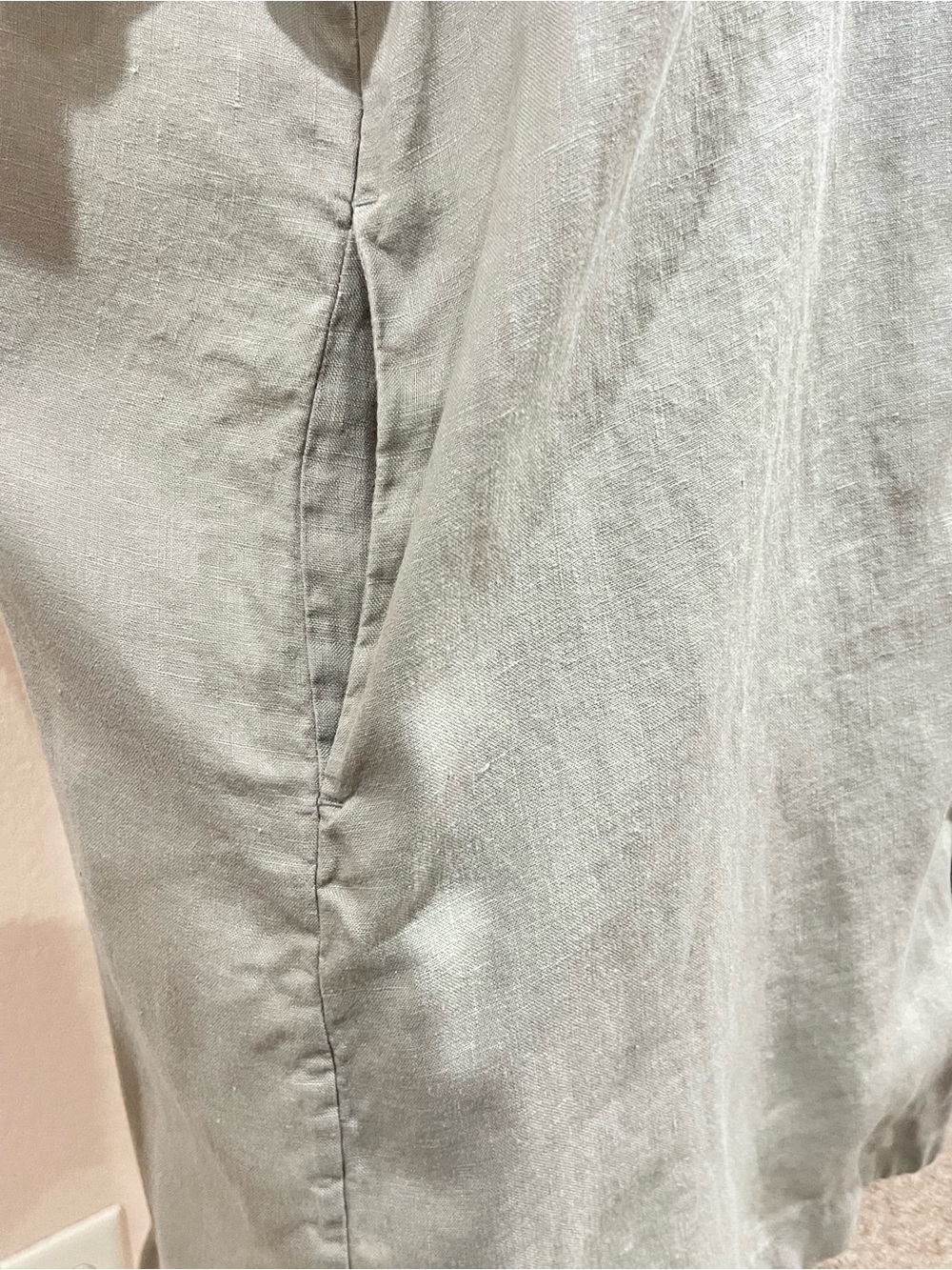 Everlane Seagrass Green Linen Notch Workwear Shirtdress Size Medium - Picture 11 of 15